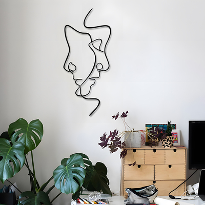 人脸线条艺术铁艺剪影金属装饰家居室内挂摆件