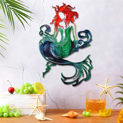 美人鱼金属工艺装饰品创意居家挂饰壁饰户外装饰墙面摆件