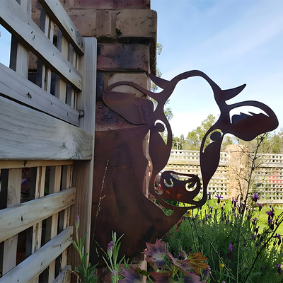 金属工艺品花园摆件创意缕空驴剪影庭院装饰品偷窥动物