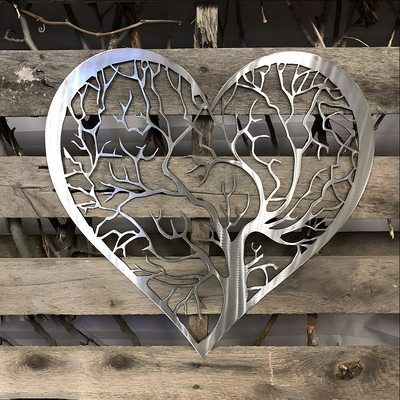 心形生命之树金属墙艺术鸟装饰心树铁艺壁挂墙挂装饰品