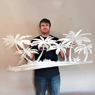 沙滩椰子树室内家居创意装饰品墙壁金属工艺品挂件