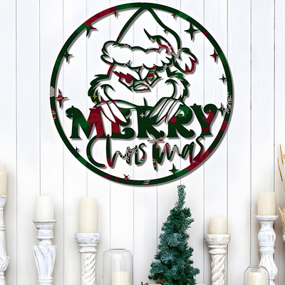 圣诞节户外金属剪影家居和花园装饰艺术摆件圣诞节装饰金属工艺品