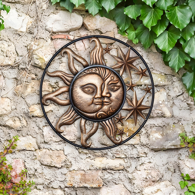 家居室内客厅墙壁装饰太阳金属工艺品户外挂摆件